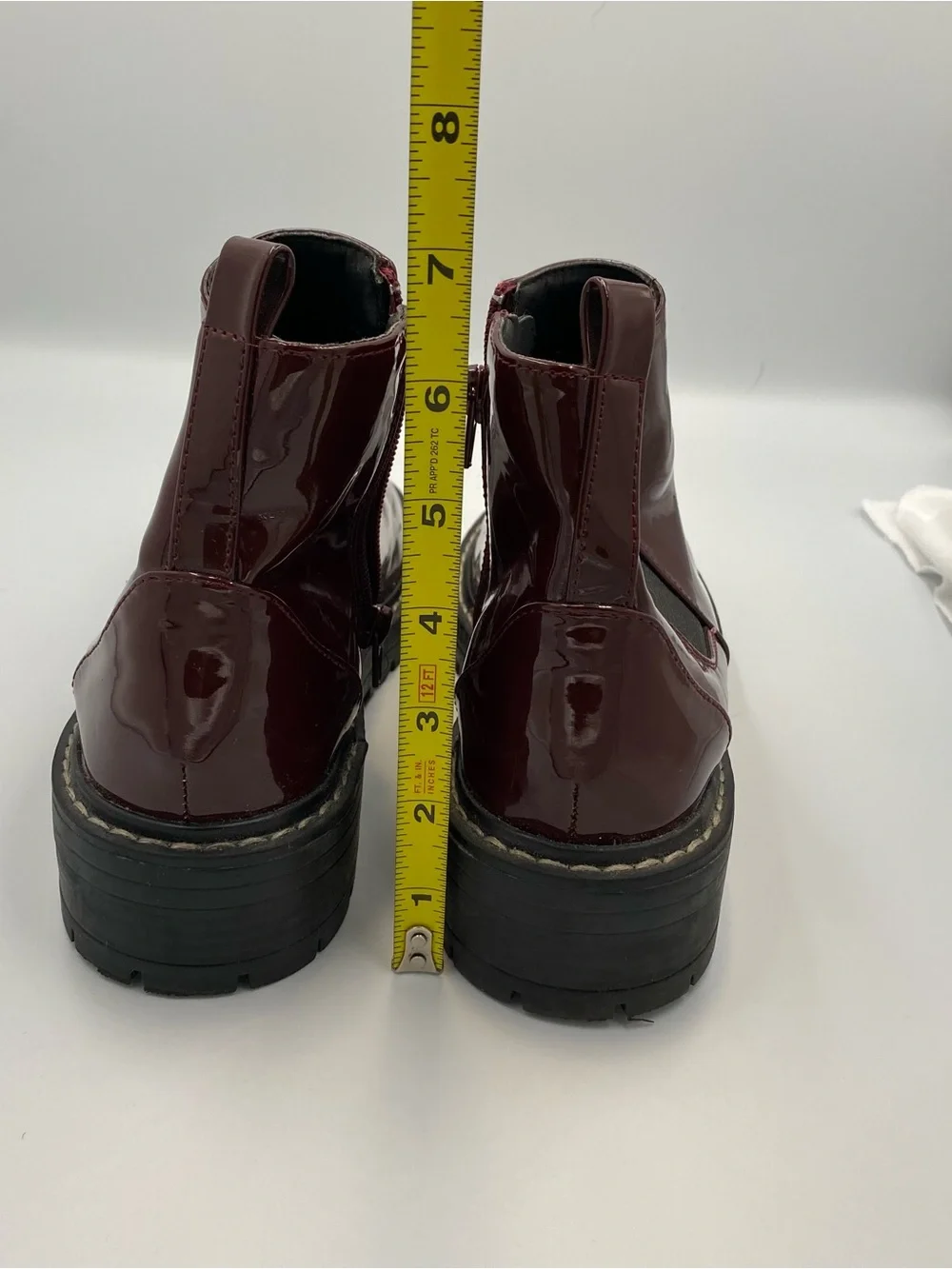 Forever 21 Burgundy Patent Platform Ankle Boots